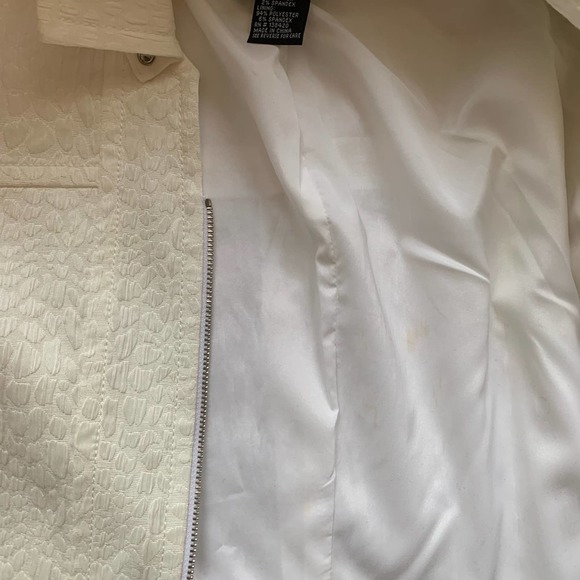 ETCETERA Ivory Animal Textured "Caspian" Zippered Moto Jacket size 8 NWT - Picture 11 of 14